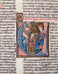 Ms 1185 Le Prophète Néhémie, miniature d