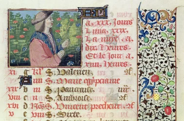Ms 134 Avril : Cueillette de fleurs, d