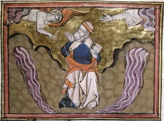 Ms 21 Le Prophète Ézéchiel, miniature d