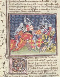 Ms 3480 Chevaliers en bataille, du Livre de Messire Lancelot du Lac
