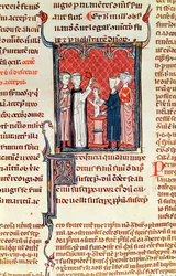 Ms 372 fol.161 Une scène de baptême, des Décrets de Gratien