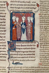 Ms 372 fol.168 Une scène de mariage, des Décrets de Gratien