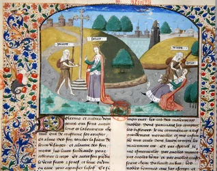 Ms 3878 Pauvreté et Fortune, illustration de 