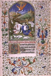 Ms 66 f.48r Ange apparaissant à deux bergers, Amiens (vélin)