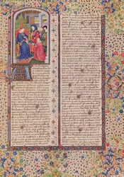Ms 927 Fol.186 Présentation de La Politique au roi, de l