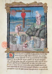 Ms 978 fol.31 La construction du château, illustration d
