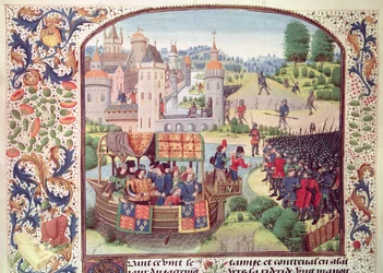 Ms Fr 2644 fol.154v La Tour de Londres, de la Chronique de Froissart