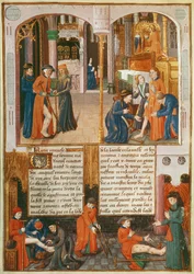 Ms Fr 2829 fol.89 Miracles au tombeau de Saint Louis, du Livre des Faiz de Monseigneur Saint Louis