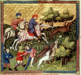 Ms Fr 616 fol.96v Chasse au loup, d