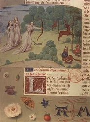 Ms Fr 9197 fol.140v Diane chassant, du Livre des Échecs d