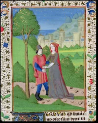 Ms. H7 fol.103v Osée et la Prostituée, de la Bible de Jean XXII