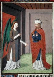 Ms Hunter 368 f.17v Ange, c.1460
