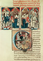 Ms Lat. 6912 fol.1v Un érudit juif présentant une traduction d