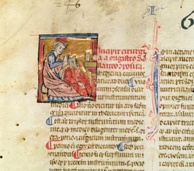 Ms. Lat. 7134, fol. 1 : trépanation, tirée de « Chirurgie de Maître Rolandi »