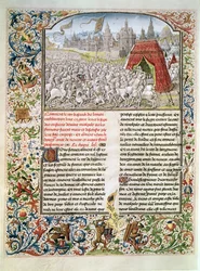 Ms t.4 fol.230 Bataille de Nicopolis en 1396, fac-similé du manuscrit de Breslau, des Chroniques de Froissart, 1472