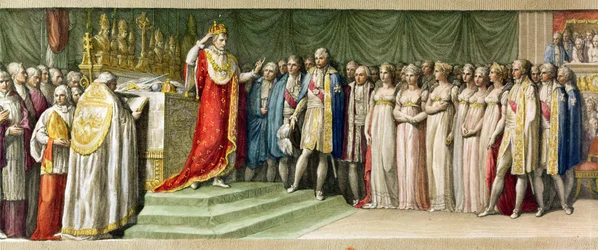 Napoléon Bonaparte (1769-1821) se couronnant lui-même avec la Couronne de Fer des Lombards à Milan, 1805