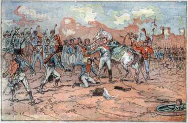 Napoléon Ier, blessé devant Ratisbonne