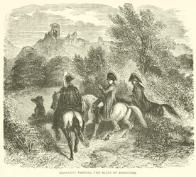 Napoléon visitant les ruines de Dierstein (gravure)