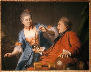 Nicolas Bergeat (1733-1815) et Madame de Maisoncel faisant une expérience de physique