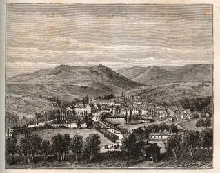 Niederbronn-les-Bains en Alsace - gravure dans "La France illustrée: géographie, histoire, administration statistique" par V.A. Malte-Brun. 1884