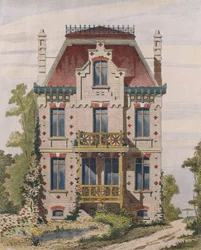 Villa normande à Villers-sur-Mer, Normandie, illustration du Moniteur des architectes, 1883