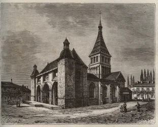 Notre Dame de Wassy - Haute-Marne en région Champagne-Ardenne - gravure dans «La France illustrée: géographie, histoire, administration statistique» par V.-A. Malt-Brown. 1884