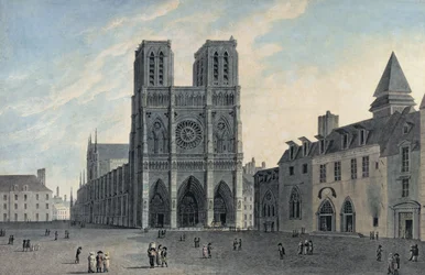 Notre-Dame, début du XIXe siècle (gravure en couleur)