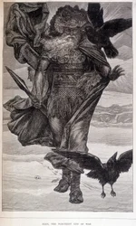 Odin, dieu germanique de la guerre et de la poésie - gravure