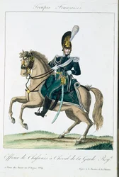 Officier des Gardes Royales à Cheval, de Troupes Françaises, pub. chez Basset, Paris, vers 1790