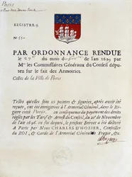 Ordonnance établissant les Armes de la Ville de Paris, 27 février