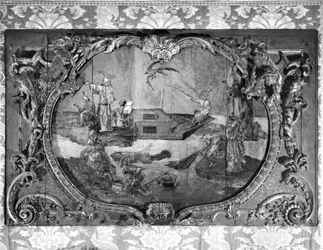 Panneau de dessus de porte avec sujet chinois, vers 1730