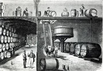 Caves et ateliers P. Morel et F. Souzac à Bordeaux, du Monde Illustré, 1864