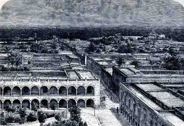 Vue panoramique de Mérida, des anciennes cités du Nouveau Monde, par Claude-Joseph-Désiré Charnay, pub. 1887