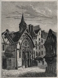 Paris - Rue Saint-Martin, église Saint-Julien-des-Ménétriers - Gravure dans « Histoire physique, civile et morale de Paris : depuis les premiers temps historiques jusqu