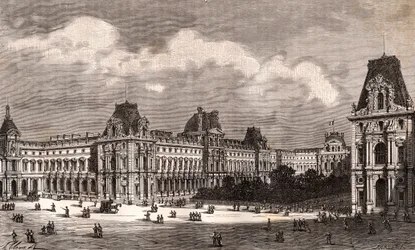 Paris Le Louvre - gravure dans "La France illustrée: géographie, histoire, administration statistique" par V.A. Malte-Brun. 1884
