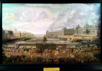 Paris, Vue du Pont-Neuf, du Palais du Louvre et du Collège des Quatre Nations vers 1680