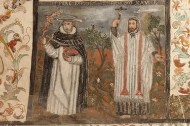 Église paroissiale (Església de la Mare de Déu de Solers). Intérieur. Les nefs. Peintures murales. Détail. XVIe siècle (?)