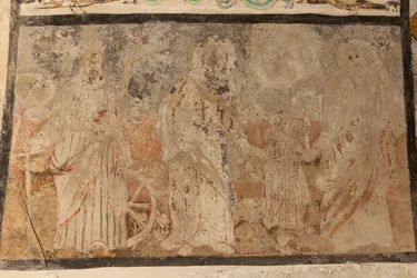Église paroissiale (Església de la Mare de Déu de Solers). Intérieur. Les nefs. Peintures murales. Détail. 16ème siècle (?)