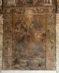 Église paroissiale (Església de la Mare de Déu de Solers). Intérieur. Les nefs. Peintures murales. Détail. 16ème siècle (?)