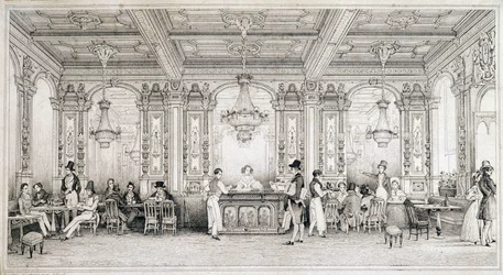 Café parisien au début du XIXe siècle.
