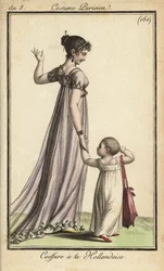 Femme parisienne avec coiffure hollandaise à la mode