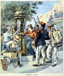Parisiens buvant autour d