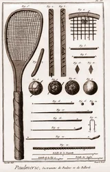 Paulmerie - Jeu de paume - Paulme et instruments de billard - jeu de paume battoirs - La Grande Encyclopédie, ou Dictionnaire Raisonné des Sciences, des Arts et des Métiers (Encyclopédie ou Dictionnaire des Sciences, Arts et Métiers) par Denis Diderot (171