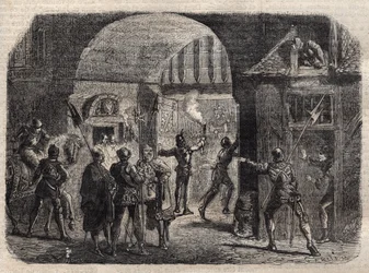 Perrinet Leclerc ouvrant de nuit la porte de Buci, à Paris, aux Bourguignons, le 29 mai