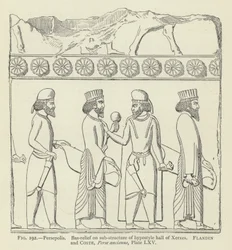 Persépolis, Bas-relief sur la sous-structure de la salle hypostyle de Xerxès