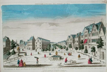 Vue en perspective du Rossmarkt, Francfort