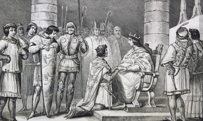 Philippe VI (1293-1350) de Valois rend hommage à Édouard III (1312-77) d