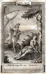 Philocle rappelé par Idoménée - gravure de 1798 d