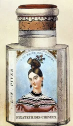 Bouteille de fixateur pour cheveux Piver, vers 1830