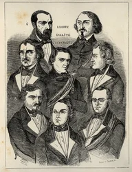 Placard électoral 1848 - Politiciens républicains français